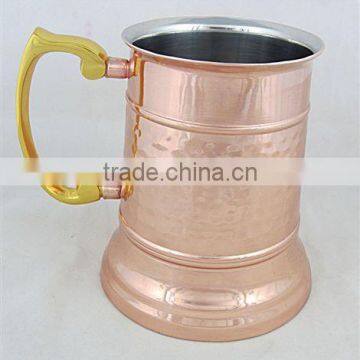 stainless steel double wall insulated beer mug tumbler steel Moscow mule mug in cooper plating