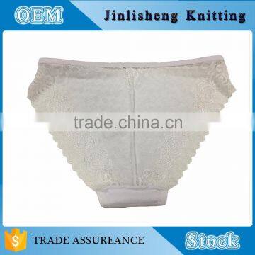 Europe Style White Colour Sexy Lace Milk Silk Briefs Panty Ladies Beautiful Undergarment photo-3