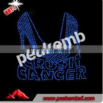 Bling Bling Rhinestone Transfer Crush Cancer Hotfix Crystal Motif Designs for Clothing