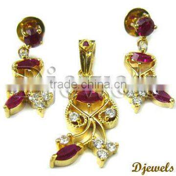 Diamond Gold Pendant Sets, Gold Pendant Sets, Diamond Jewelry