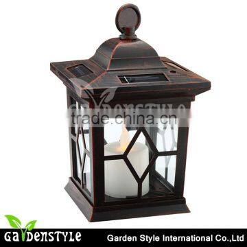 Item No.60176 hand metal and candle warm white color LED light solar lantern