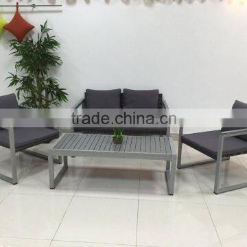 SET OF 4PCS METAL SOFA (1 BENCH + 2 ARMCHAIRS + 1 TABLE)