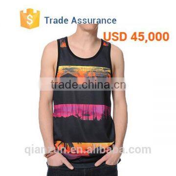 2015 100% polyester custom print tank top