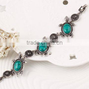 Animal Bracelet Necklace Earring Set Alloy 4pcs Turquoise Tortoise Jewelry Sets photo-5