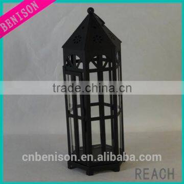 NEW Large Metal Wedding candle lantern Tall Black Iron Tower Candle Lantern Hanging Candle Lantern with Base centrepieces