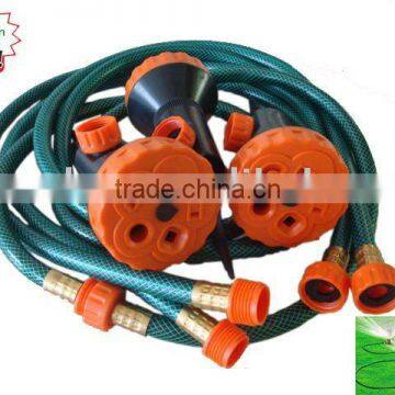 water sprinkler set with 3pcs hose and 5-pattern sprinkler heads