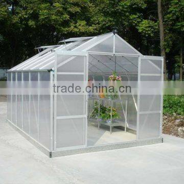 High cost performance hobby aluminium garden greenhouse kits with 6mm polycarbonate HX66 series