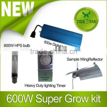 Hydroponic Tent Grow Light Kit Ballast Euro Reflector System HPS 600w