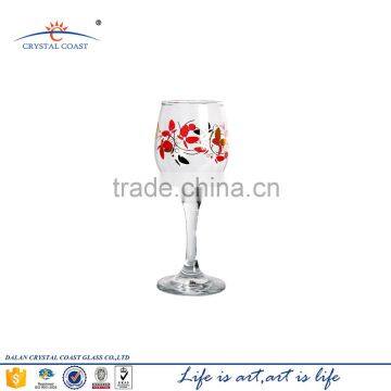 2015 hot selling colorful Bow relief goblet carved wholesale fancy wine glass