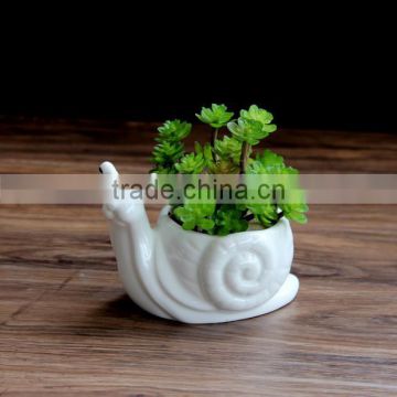 New style creative cute animal shape ceramic flower pots for succulents with hole