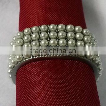 decorative napkin ring for wedding ,pearl napkin ring