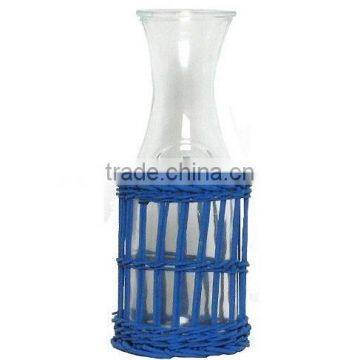 Blue Willow Basket with Glass Carafe (Shandong)