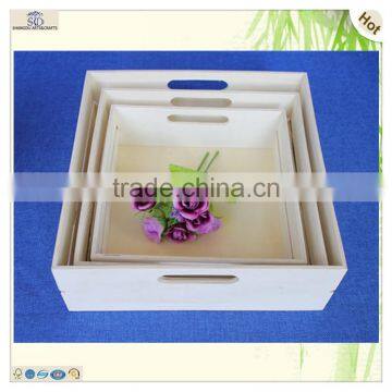 Wholesale Unfinished Craft Decorative Rural Style Wooden Tray photo-4