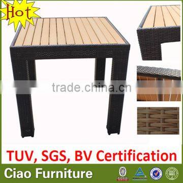High End Patio Garden Rattan Furniture Teak Wood Dining Table photo-2