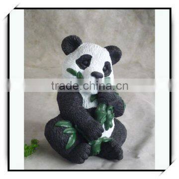 13.8 inches Animal Garden sculpture-Panda eats bamboo