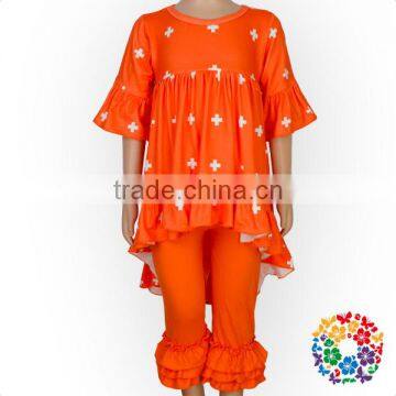 Custom Printed 0-6 Years Old Children T Shirts Wholesale Girls Boutique Half Sleeve Baby Girl Ruffle Shirts photo-6