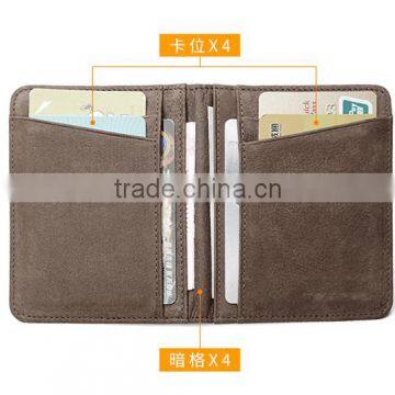 Bifold Leather ID Card Holder, Real Cow Leather RFID Blocking ID Card Holder