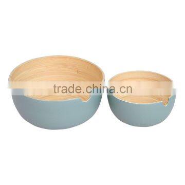 Clear Bamboo Salad Bowls, Lacquered Bamboo Bowls photo-4