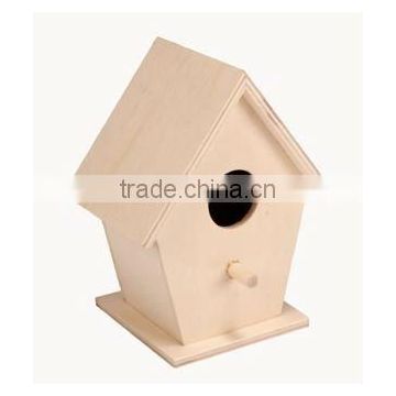 wooden decorated bird house