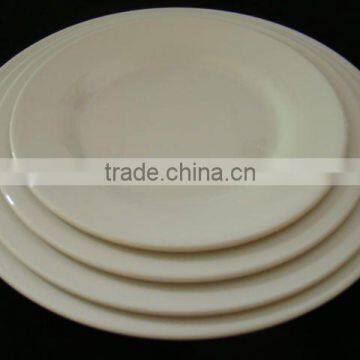 High quality white round melamine flat plate set