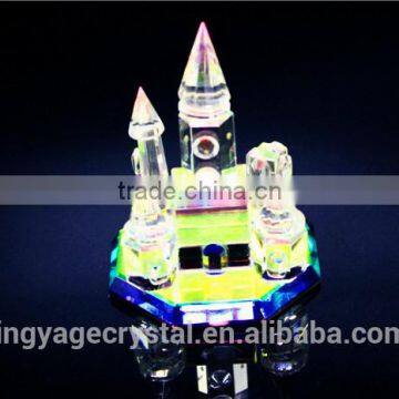 Fashionable Cheap Customized Promotional Gifts Cooperate cool 3d crystal castal shape gift