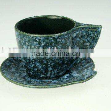 High quanlity new glazed customized ceramic cup and saucer