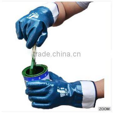 DDSAFETY 2017 Yellow Coated Cotton With Nitrile Glove Nitrile Oil Hands Glove photo-4