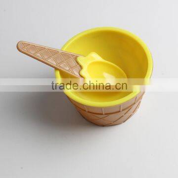 Colorful Ice Cream Bowls and Spoons Set photo-4