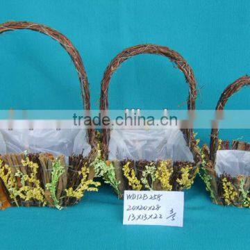 Handmade Decorative Flower Basket with handle