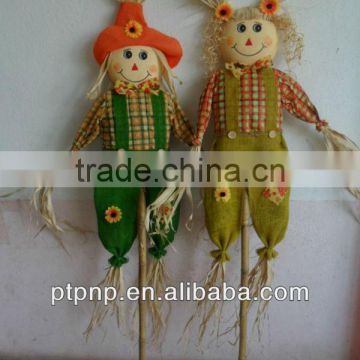 Straw havest outdoor scarecrow