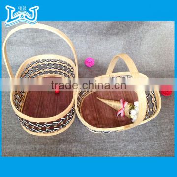 100% hand make empty storage basket bread steam basket with carrying handle