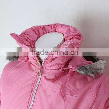 2016 Padding Ladys Winter Long Jacket With Fake Fur Hood photo-3