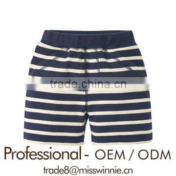 kids elastic horizontal stripe 100% cotton short pants boutique girls/kids/child pants