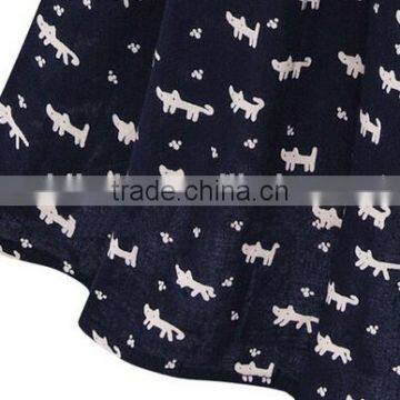 2016 Sweet Cat Footprint Print Summer Dress photo-3
