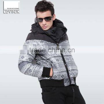 goose feather rabbit fur slim fit men pu leather jacket