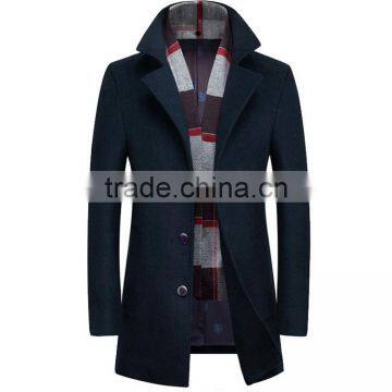 2016 latest design men's long winter coat wool coat for men cheap china wholesale clothing