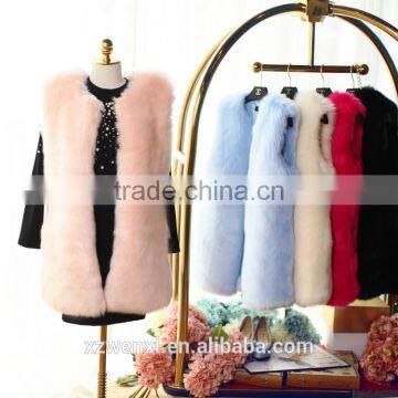 hot sale multicolor warm fashion high-grade imported faux fur vest woman dress