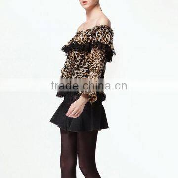 Fashionable Printed Long Sleeve Clothing New Design off Shoulder Sexy Fancy Tops for Girls photo-3