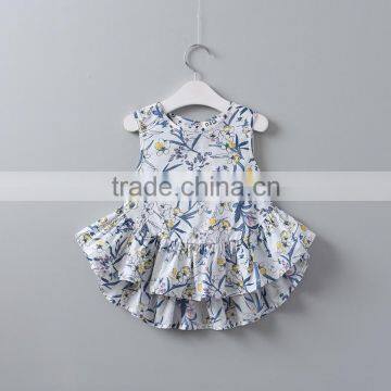 2017 Girls Floral Top and White Legging 2 Pcs Set Fashionable Girls Clothing Set for Summer photo-2