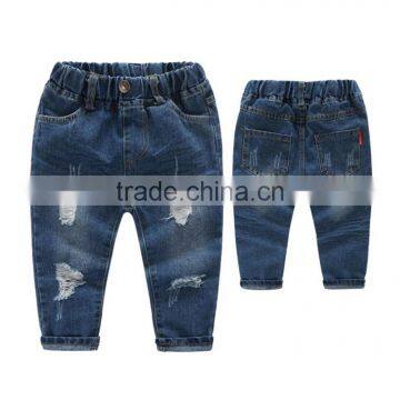 2017 New Design Wash Hole Korean Kids Jeans Pants Denim photo-2