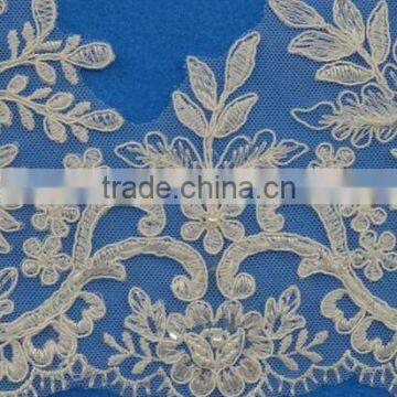 Luxury Design net embroidery lace trim border made in China