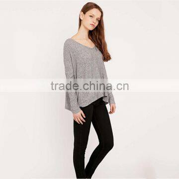 Stylish t Shirts Design Loose Neck t Shirts of Custom Long Sleeve t Shirts for Men photo-4