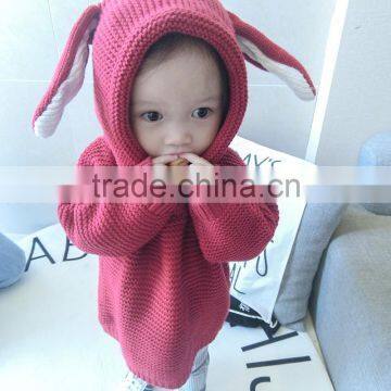 0-3 Years 2017 New Wholesale Autumn Cotton Knitted Full Sleeves Baby Boys Girls Hooded Sweaters (pick Size ) photo-3