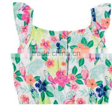 Baby Girls Dresses Colorful Flower Ruffles Kids Clothes photo-2