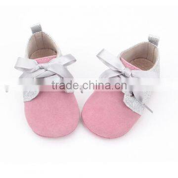 Pink Satin Lace Shoes for Genuine Leather Baby Oxford Shoe photo-6