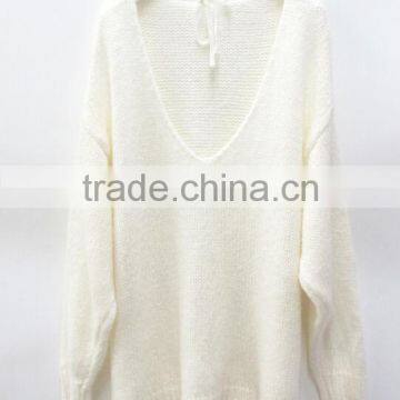 Runwaylover New Design 2017 Ladies Fashion Backless Wool Pullover Sweaters photo-6