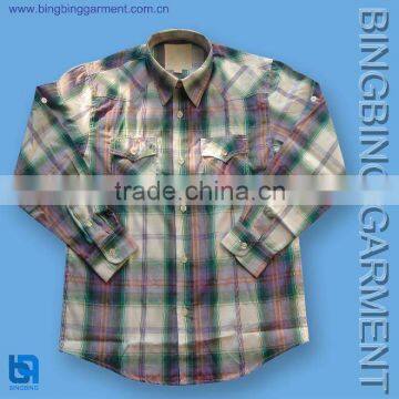 fashion boy's leisure check shirt