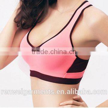 Fitness Quick Drying Nylon Spandex Fabrics Padded Women Yoga Sports Bra photo-6