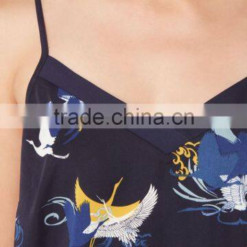 2017 Wholesale Custom Ladies Cami Pajama Top Cheap Sexy Full Printing Sexy Pajamas Set photo-4