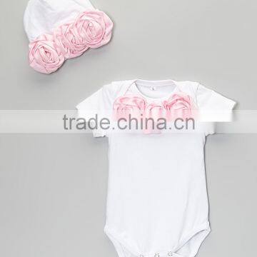 Newest Pink Rose Baby Girls Rompers With Beanie Casual Baby Outfits Infant Clothing Stores CS90425-38